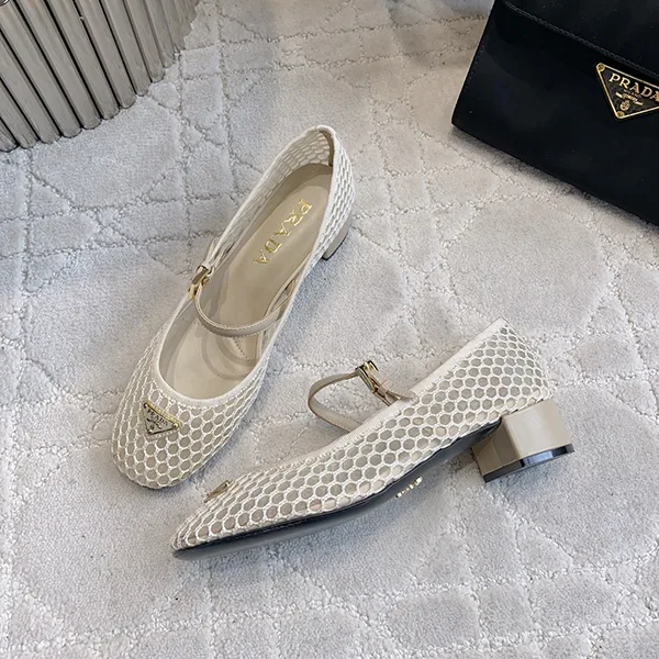プラダ★メッシュ バレリーナ フラットシューズ スーパーコピー pun07252