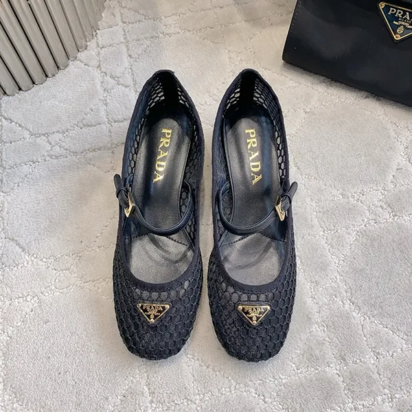 プラダ★メッシュ バレリーナ フラットシューズ スーパーコピー pun07252
