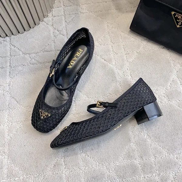 プラダ★メッシュ バレリーナ フラットシューズ スーパーコピー pun07252