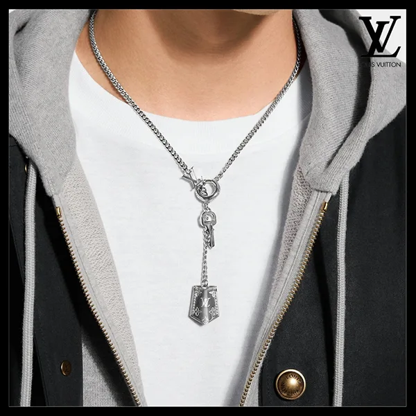 【かっこいい♪】ルイヴィトン★ネックレス・LV タグ M03862