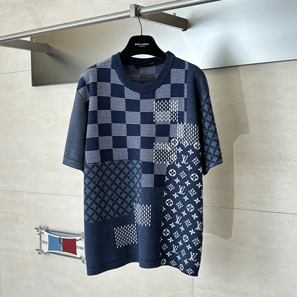 LV x NIGOコラボ ルイヴィトン Tシャツ Short-Sleeved Knitted Crewneck 1AIMB
