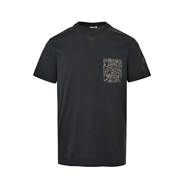 すぐ届く モンクレール ペイズリーパターン コットン Tシャツ mom36771