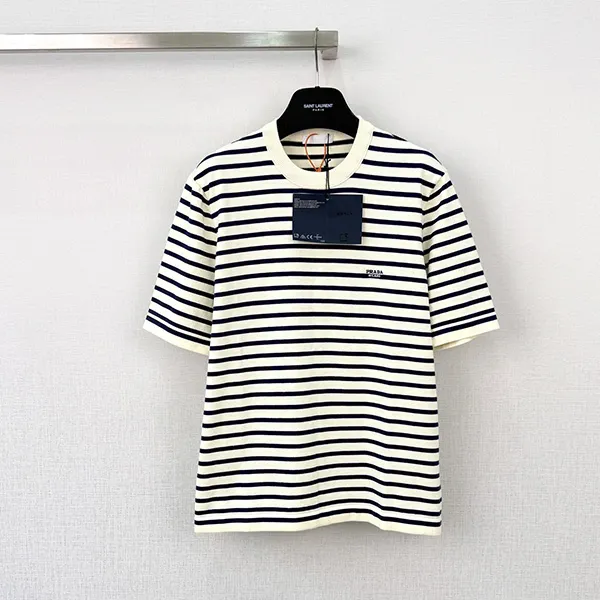 プラダ☆ストライプ柄 クルーネック Tシャツ スーパーコピー pua85602