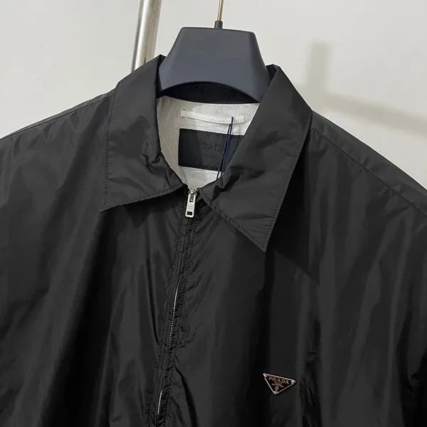 プラダ◆Re-Nylon 半袖 ジップアップシャツ メタルロゴ