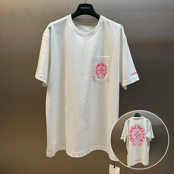 クロムハーツ ピンクロゴ ホースシュー S/S ポケット Tシャツ スーパー