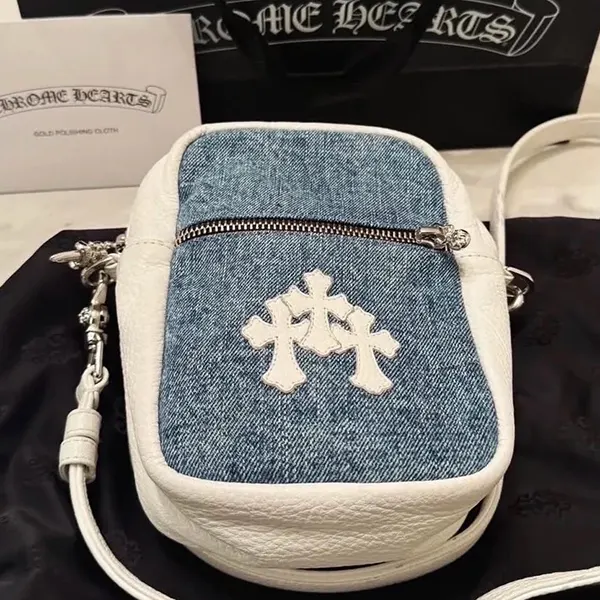 クロムハーツ TAKA MINI タカミニ セメタリークロス ショルダーバッグ デニム