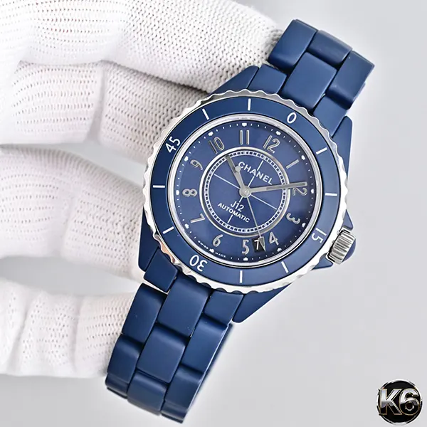 シャネル J12 コピー 38 33mm マットブルー セラミック ステンレススティール