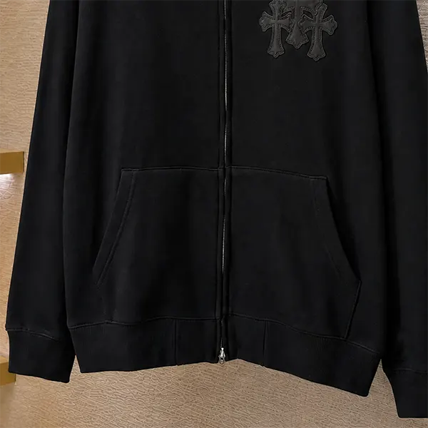 クロムハーツ スーパーコピー ペーパージャム セメタリー レザー トリプルクロス ジップアップ フーディ