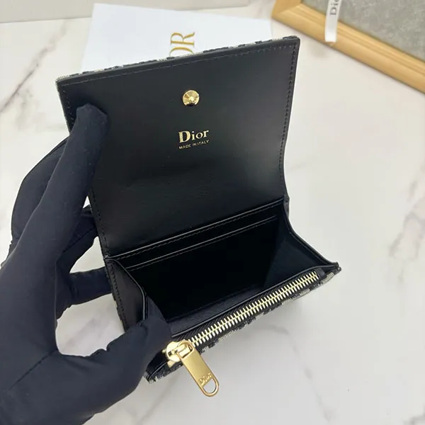 【リボンに宿る、気品】ディオール Oblique Bow Glycine ウォレット スーパーコピー S2508OUQY_M928