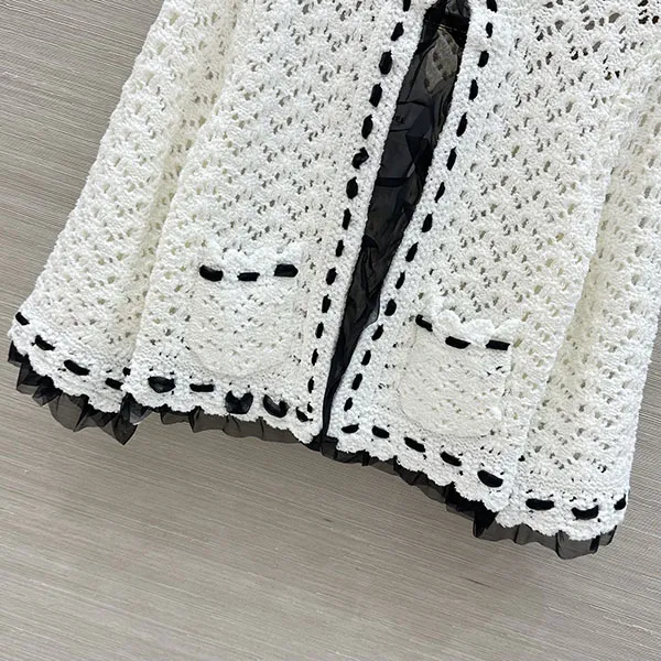 【バイカラーで合わせやすい◎透かし編み♪】シャネル ジャケット スーパーコピー P81313 K11779 U7821