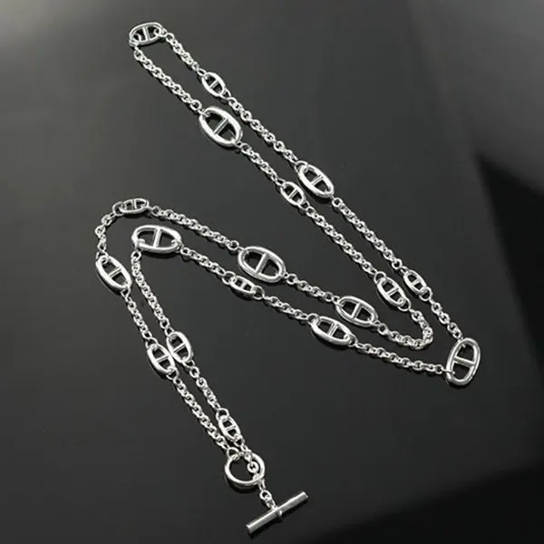 エルメス シェーヌダンクル ファランドール ロングネックレス シルバー925 H104569B