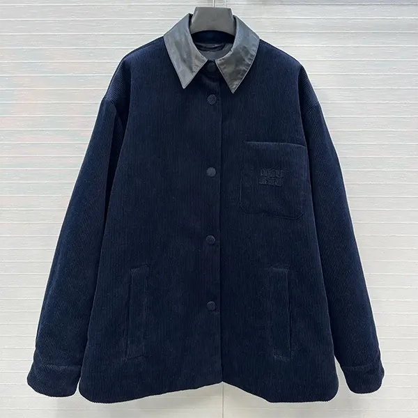 大人の洗練を纏う*ミュウミュウ スーパーコピー*コーデュロイxナッパレザー ジャケット ML1322_179R_F0008